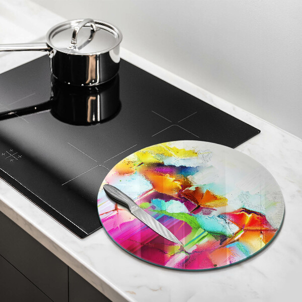 Protection plaque induction Fleurs peintes