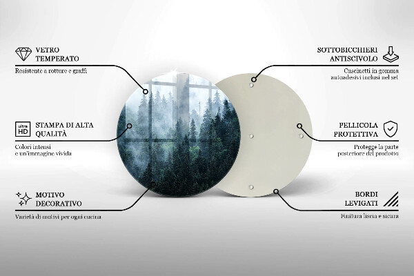 Protection plaque induction Arbres forestiers et brouillard