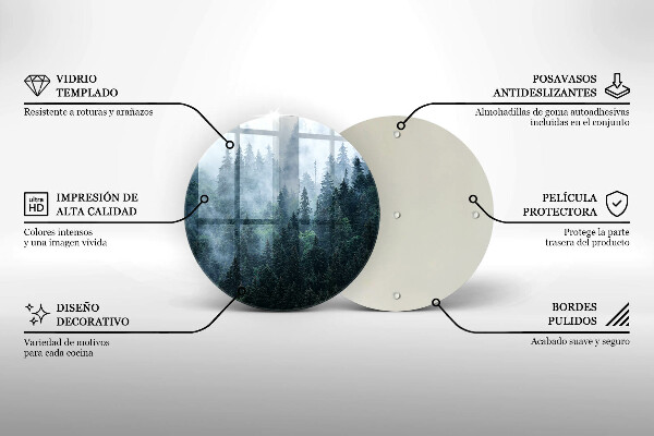 Protection plaque induction Arbres forestiers et brouillard