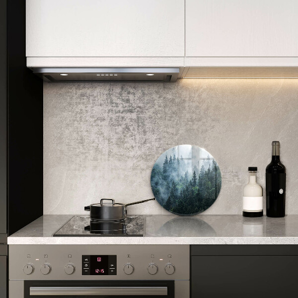 Protection plaque induction Arbres forestiers et brouillard