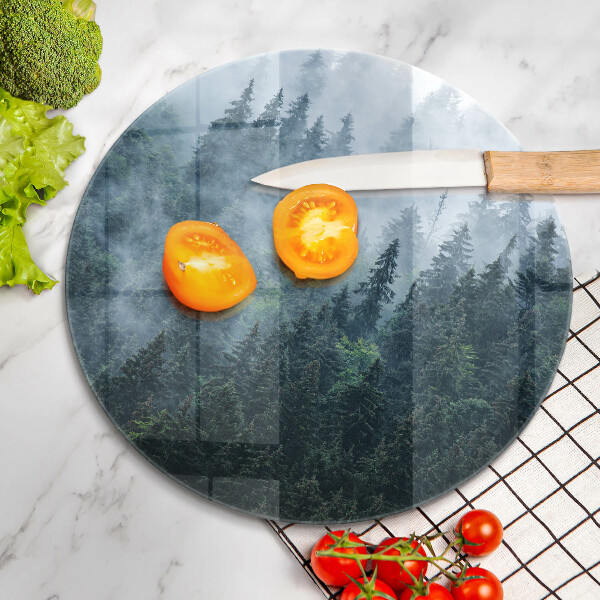 Protection plaque induction Arbres forestiers et brouillard