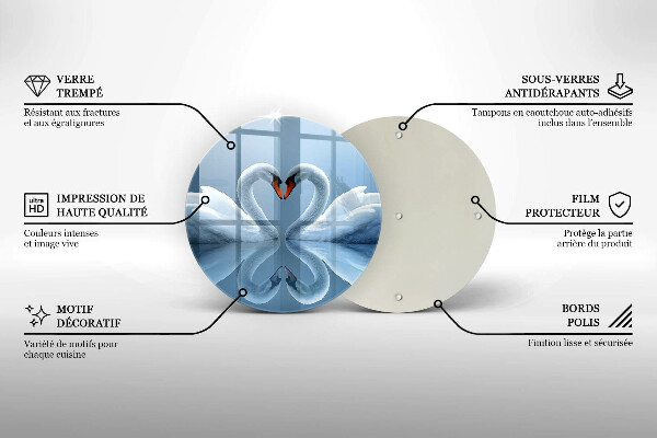 Protection plaque induction Deux coeurs de cygne