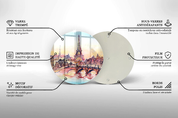 Protection plaque induction Paysage de Paris Tour Eiffel