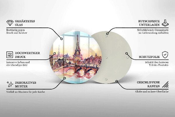 Protection plaque induction Paysage de Paris Tour Eiffel