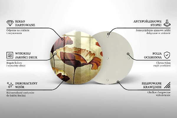 Protection plaque induction Fleurs de bohème peintes