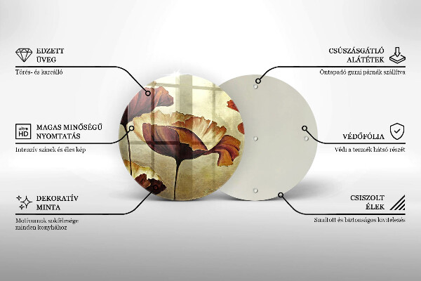 Protection plaque induction Fleurs de bohème peintes