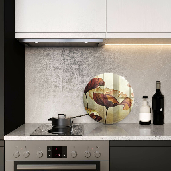 Protection plaque induction Fleurs de bohème peintes