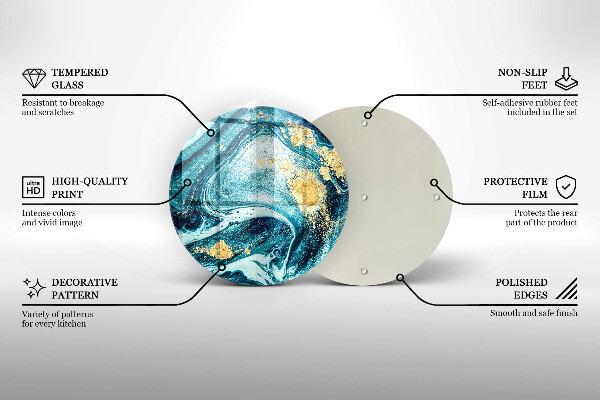 Protection plaque induction Abstraction d'or bleu