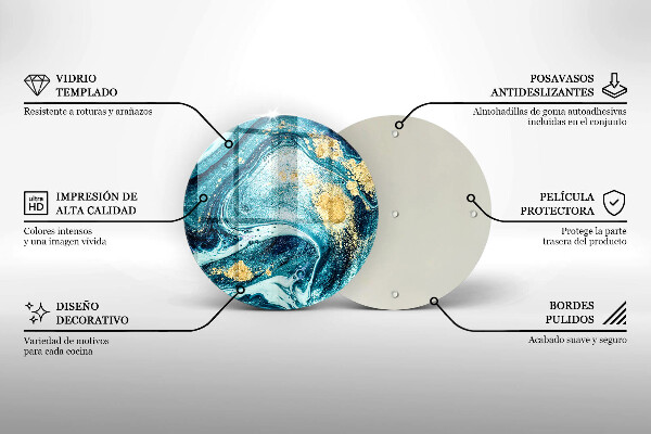 Protection plaque induction Abstraction d'or bleu