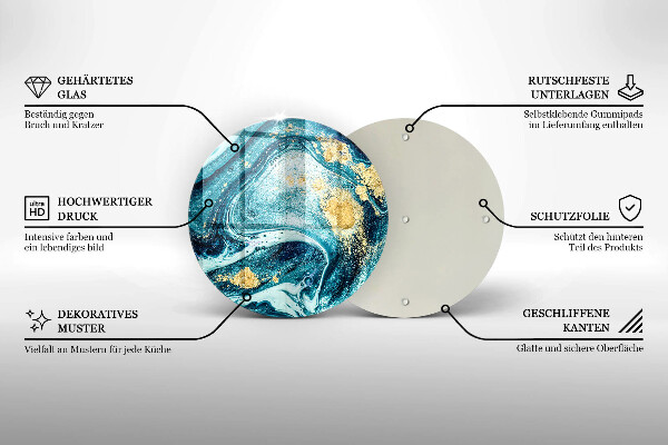 Protection plaque induction Abstraction d'or bleu