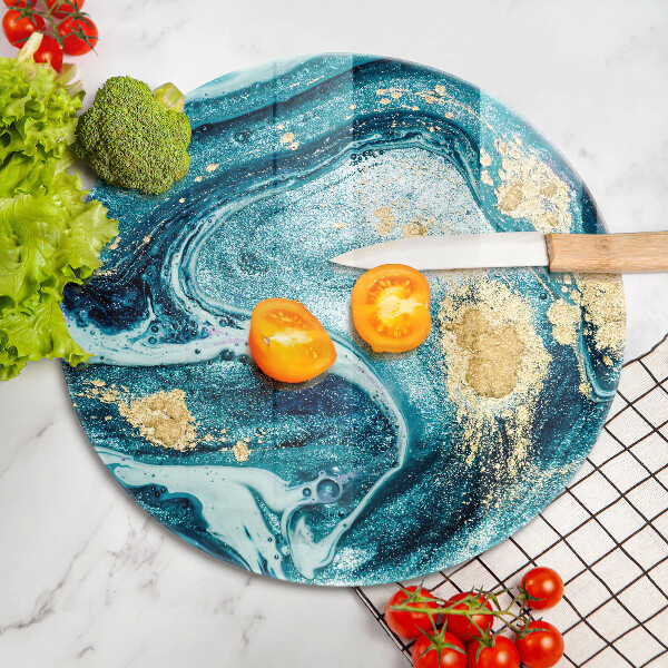 Protection plaque induction Abstraction d'or bleu