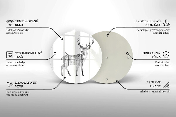 Protection plaque induction Illustration de cerf et de forêt