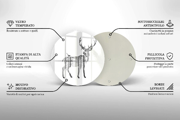 Protection plaque induction Illustration de cerf et de forêt