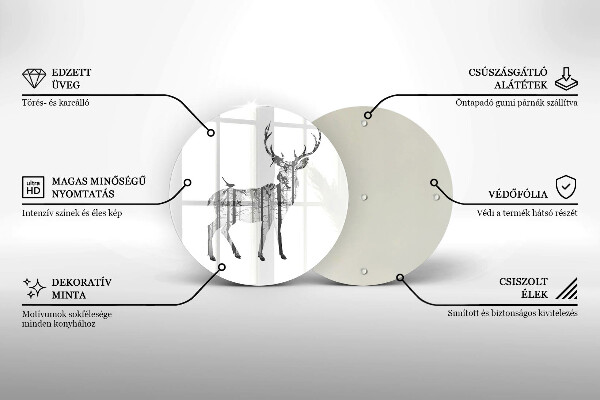Protection plaque induction Illustration de cerf et de forêt
