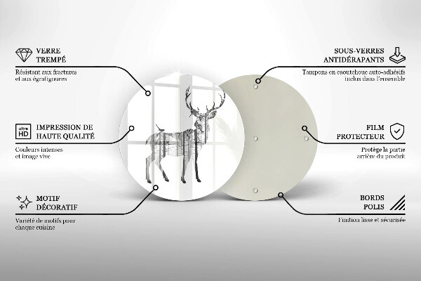 Protection plaque induction Illustration de cerf et de forêt