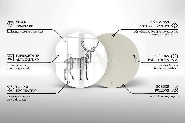 Protection plaque induction Illustration de cerf et de forêt