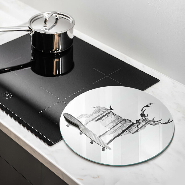 Protection plaque induction Illustration de cerf et de forêt