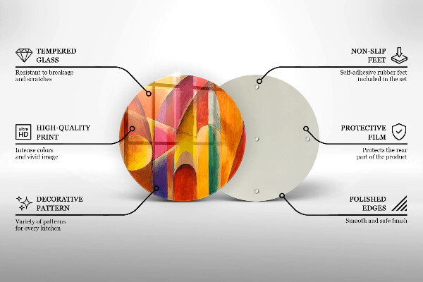 Protection plaque induction Abstraction colorée