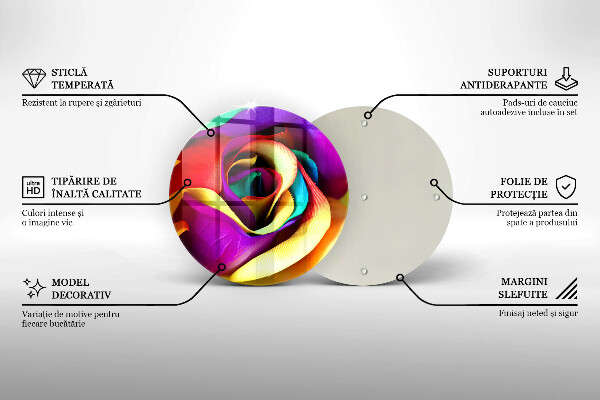 Protection plaque induction Pétales de roses colorés