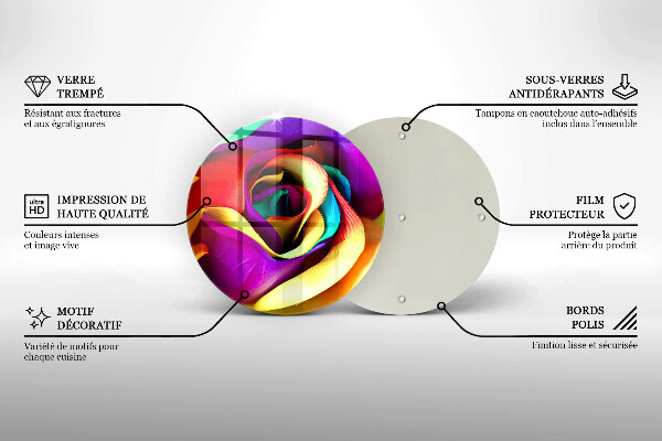 Protection plaque induction Pétales de roses colorés