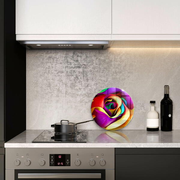 Protection plaque induction Pétales de roses colorés