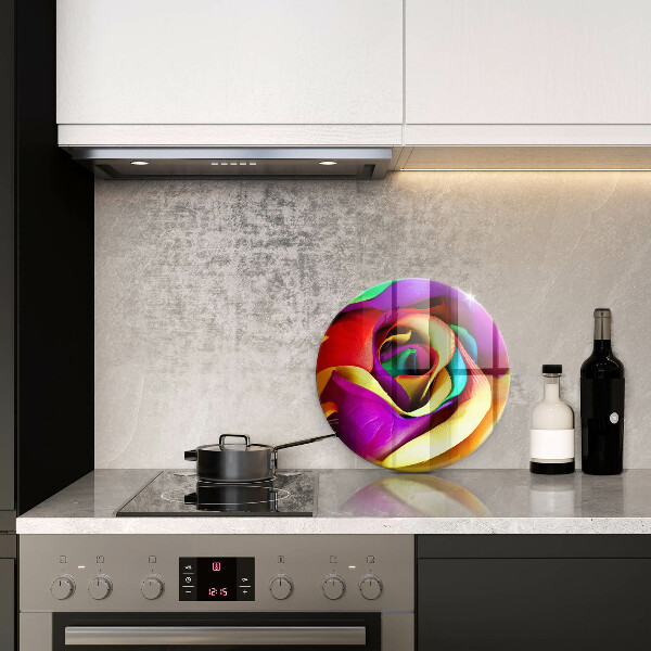 Protection plaque induction Pétales de roses colorés