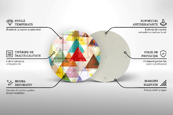 Protection plaque induction Triangles peints