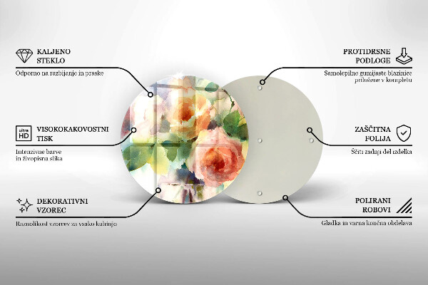 Protection plaque induction Fleurs peintes