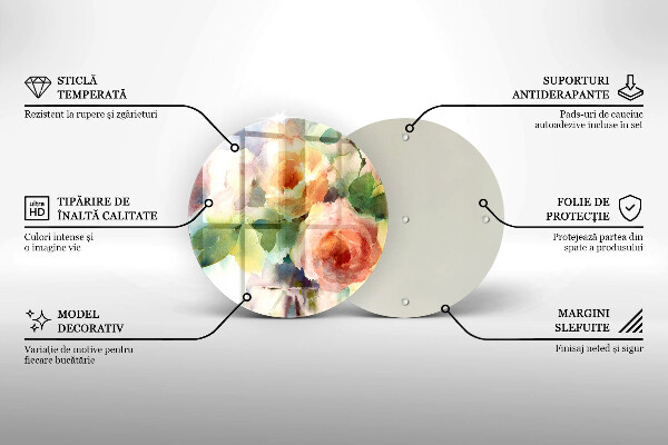 Protection plaque induction Fleurs peintes