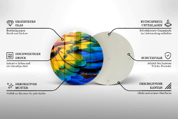Protection plaque induction Plumes de perroquet colorées