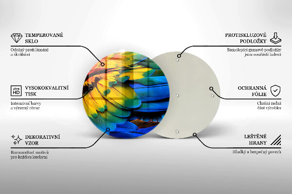 Protection plaque induction Plumes de perroquet colorées