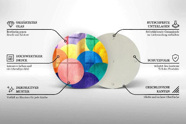 Protection plaque induction Cercles colorés