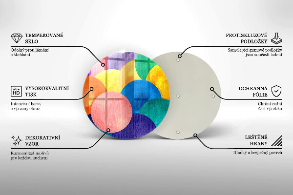 Protection plaque induction Cercles colorés