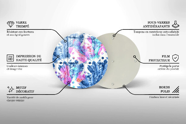 Protection plaque induction Illustration bohème de plumes