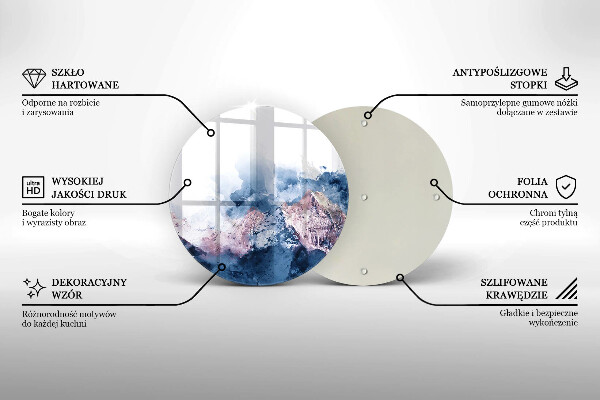 Protection plaque induction Montagnes peintes abstraites