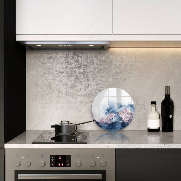 Protection plaque induction Montagnes peintes abstraites