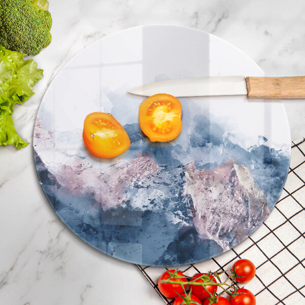 Protection plaque induction Montagnes peintes abstraites