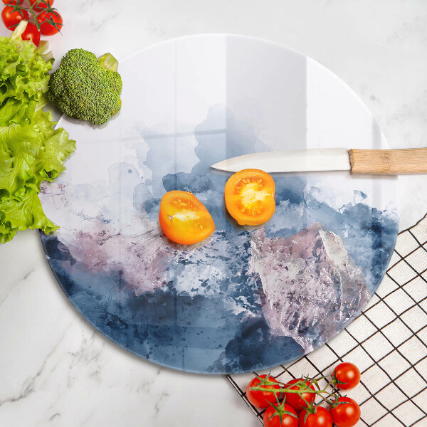 Protection plaque induction Montagnes peintes abstraites