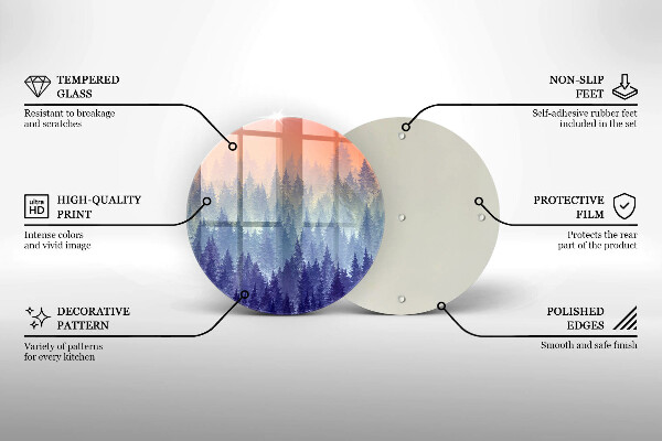 Protection plaque induction Forêt au coucher du soleil