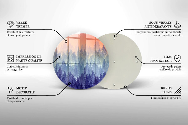 Protection plaque induction Forêt au coucher du soleil