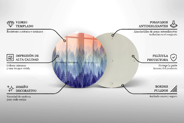 Protection plaque induction Forêt au coucher du soleil