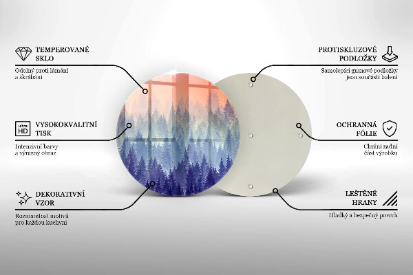 Protection plaque induction Forêt au coucher du soleil