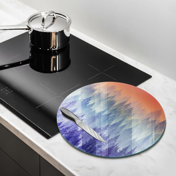 Protection plaque induction Forêt au coucher du soleil