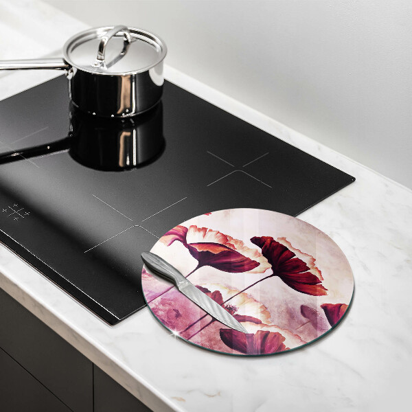 Protection plaque induction Peinture de fleurs