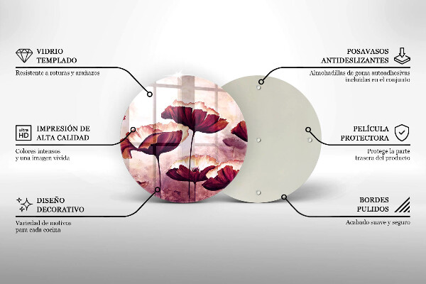 Protection plaque induction Peinture de fleurs