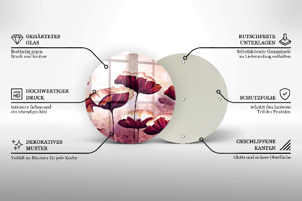 Protection plaque induction Peinture de fleurs