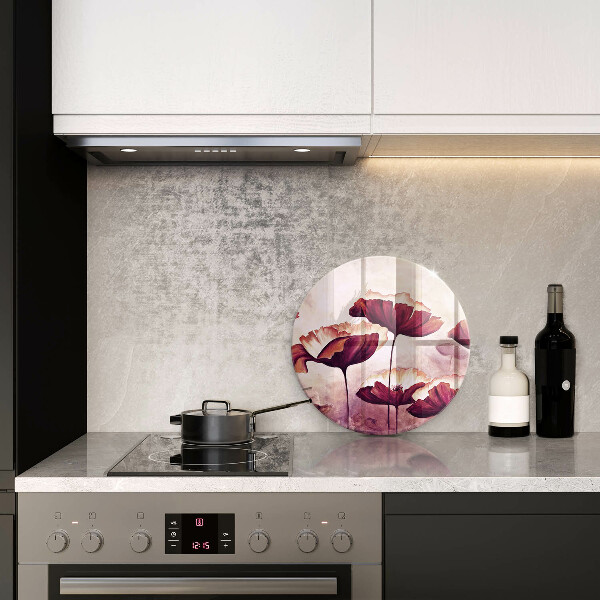 Protection plaque induction Peinture de fleurs