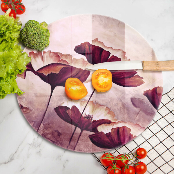 Protection plaque induction Peinture de fleurs