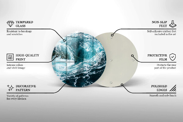 Protection plaque induction Des vagues d'eau écumantes