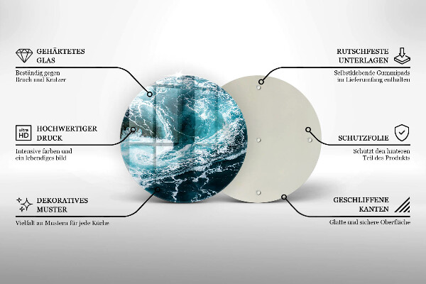 Protection plaque induction Des vagues d'eau écumantes